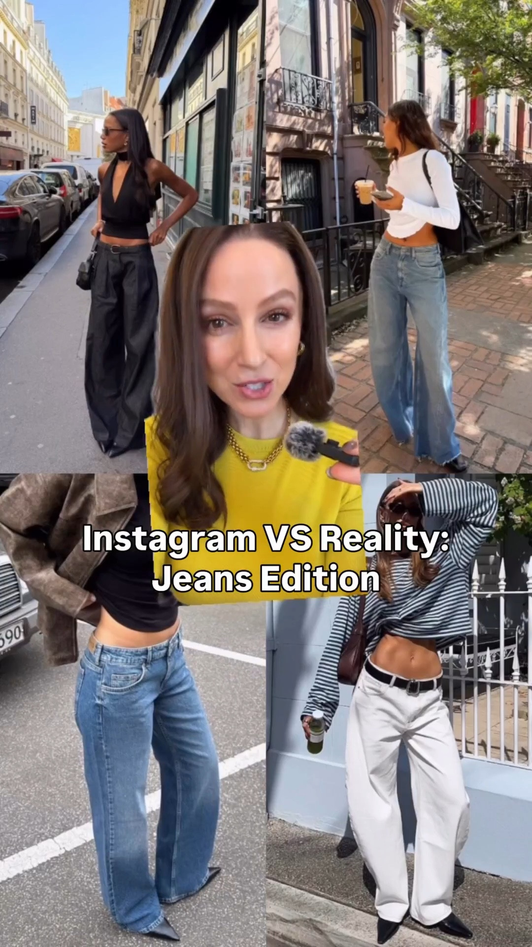 My favorite pairs of jeans that have coverage and a comfortable flattering fit for most women’s bodies. You’ll find that a few of these options do come in petite, regular, and tall, so choose the length according to your height.

**I find the Gap ones run true to size**
**Madewell also true to size**
**The Pistola you could potentially size down if you’re between sizes**  
**The Mia you could also size down if you’re between sizes**