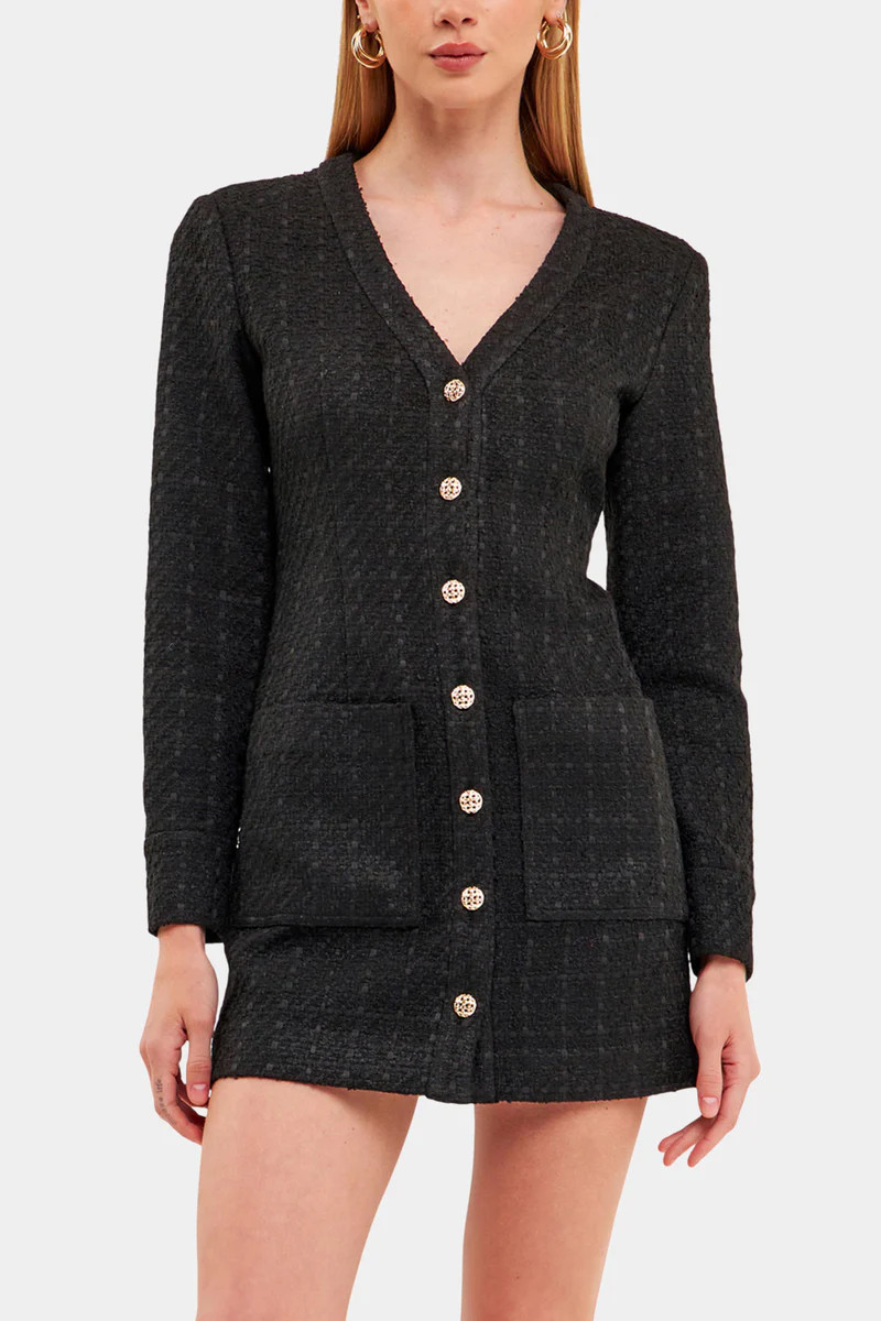 Tweed Button Down Dress | Lord & Taylor