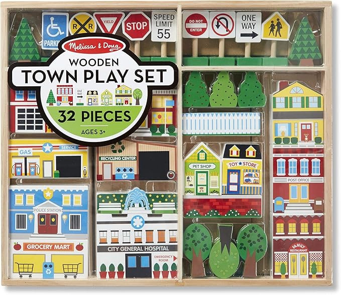 Melissa & Doug Wooden Town Play Set | Amazon (US)