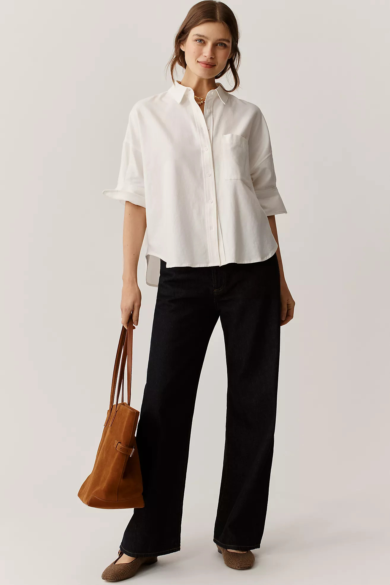 Mabel Boxy Oxford Shirt by Maeve | Anthropologie (US)