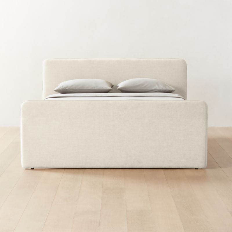 Camerano Modern Eggshell Upholstered Bed | CB2 | CB2