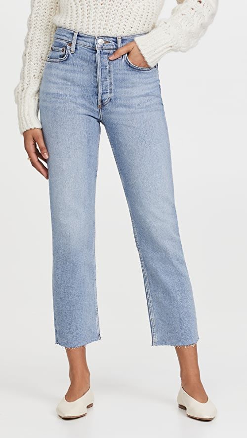 70s High Rise Comfort Stretch Stove Pipe Jeans | Shopbop