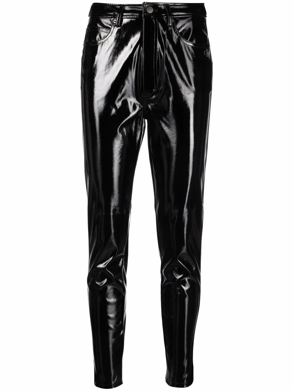Calvin Klein Jeans high-shine Finish Trousers - Farfetch | Farfetch Global