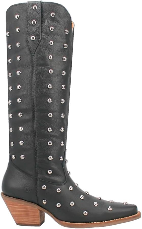 Dingo Womens Broadway Bunny Studded Snip Toe Casual Boots Over the Knee Mid Heel 2-3" - Black | Amazon (US)