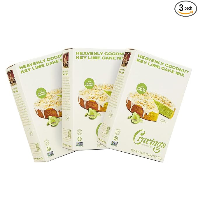 Cravings by Chrissy Teigen Heavenly Cake and Cupcake Mix, Coconut Key Lime Cake Mix,18 oz (Pack o... | Amazon (US)