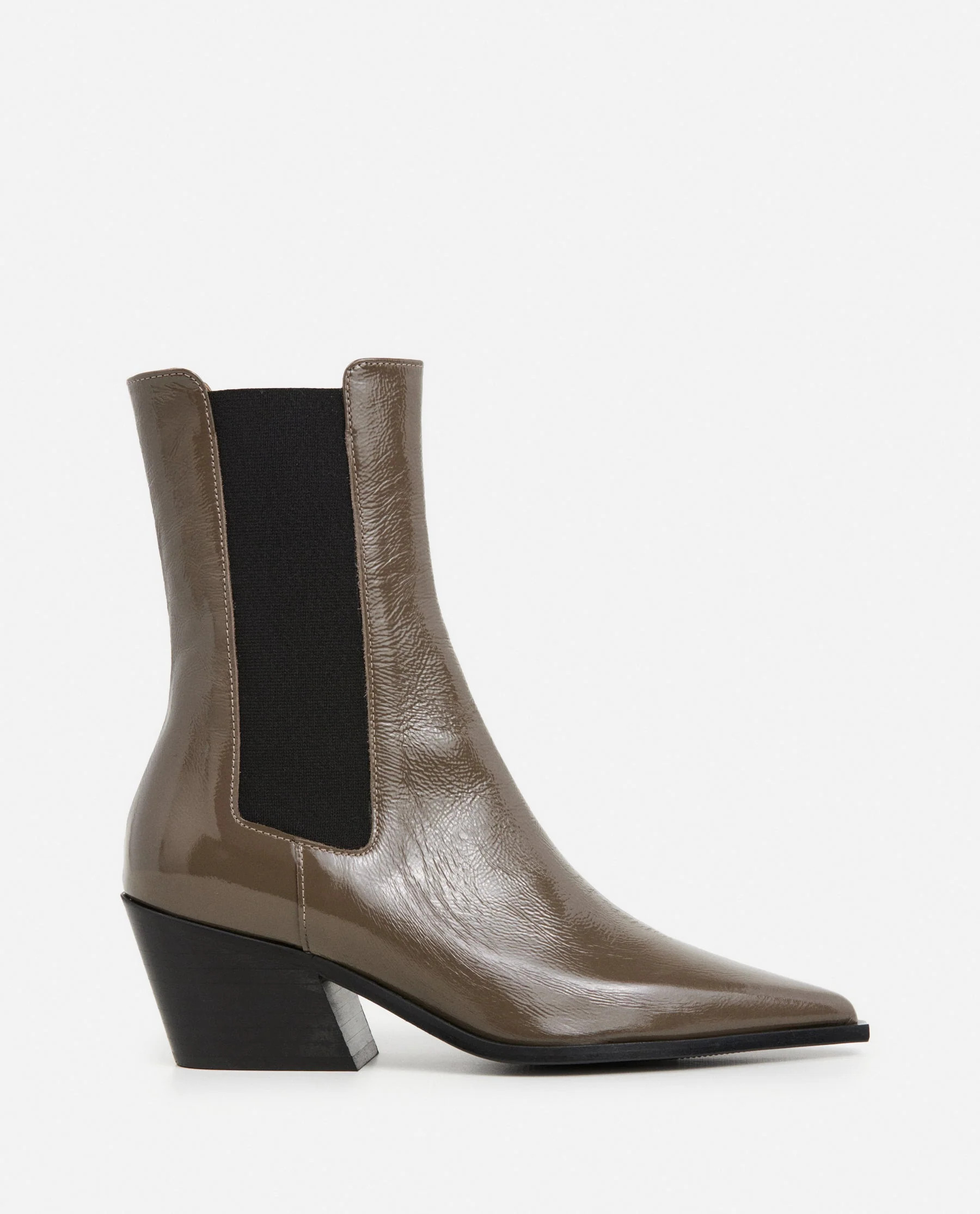 Sandra Leather Khaki Boot | Flattered