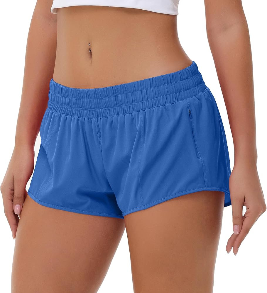 Aurefin Lightweight Athletic Shorts for Women, Quick Dry Running Shorts with Zip Pocket and Liner... | Amazon (US)