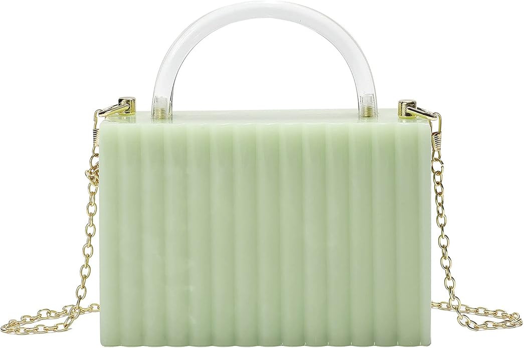 WuYangSto Acrylic Purse for Women,2 Chains Optional, Evening Handbags Shoulder for Party | Amazon (US)