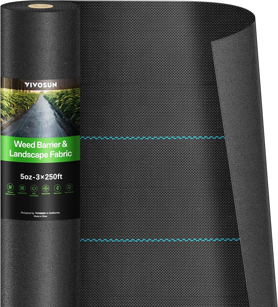 VIVOSUN Premium Weed Barrier Landscape Fabric Heavy Duty, 3ftx250ft 5oz Double-Layered Weed Contr... | Amazon (US)