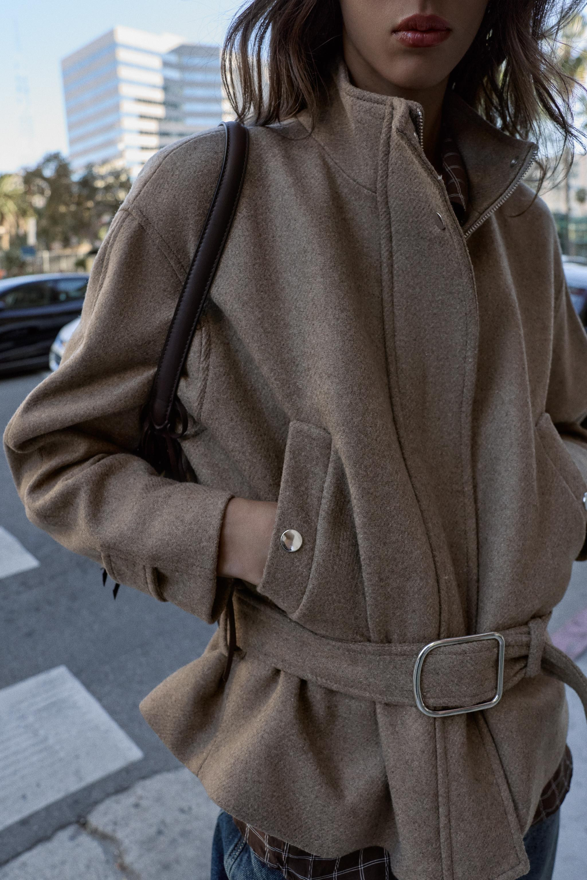 BELTED WOOL BLEND SHORT COAT | Zara US