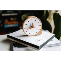 Wood Clock For Desk, Modern Table Clock, Small Desk Office Organization, Gift Dad, Gift Boyfriend, Graduation | Etsy (US)