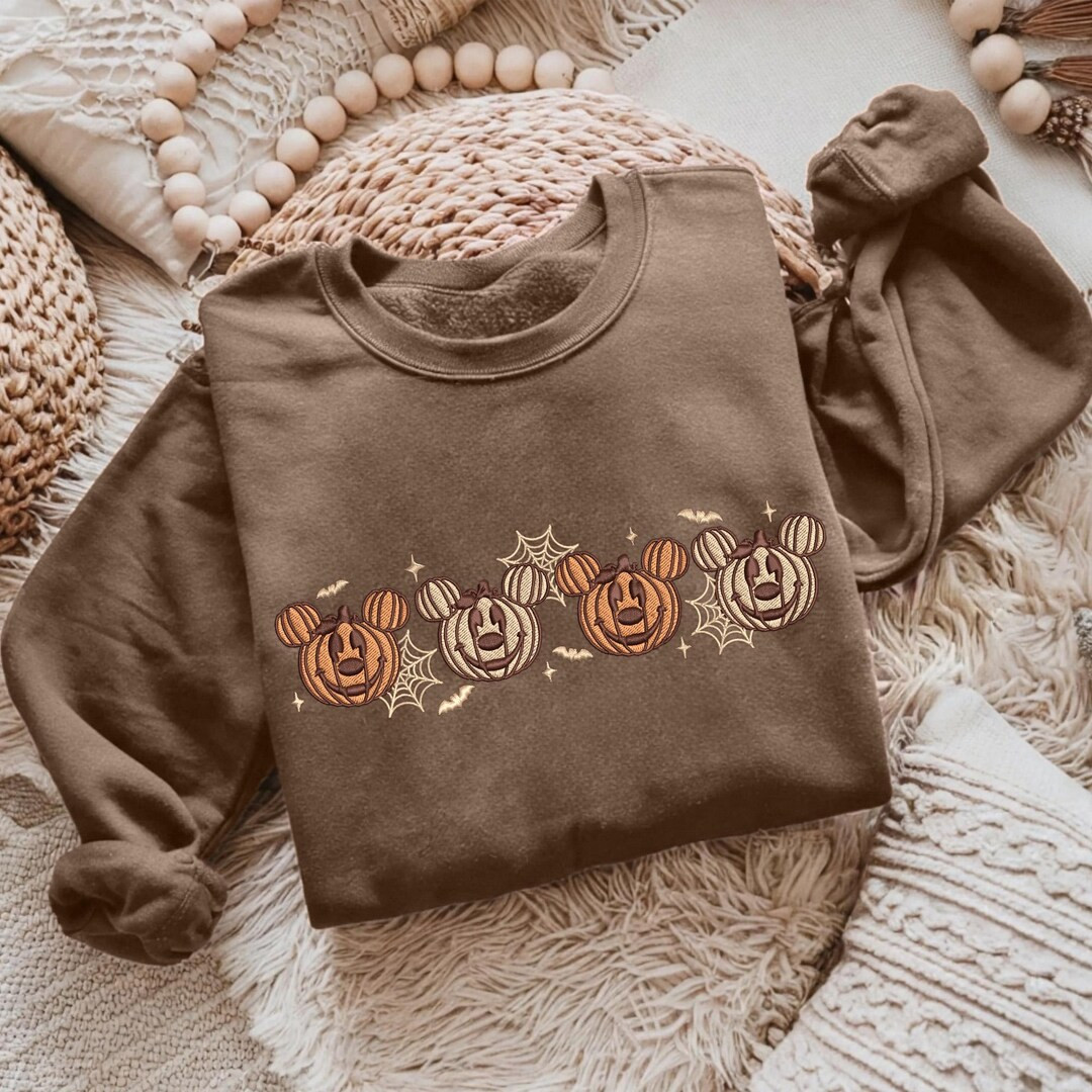 EMBROIDERED Disney Spooky Season Crewneck, Disney Halloween Sweatshirt, Pumpkin Mickey Shirt, Dis... | Etsy (US)