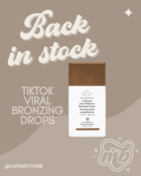 The TikTok viral Drunk Elephant D-Bronzi Sunshine bronzing drops are back in stock at Ulta!

#LTKFind #LTKunder50 #LTKbeauty