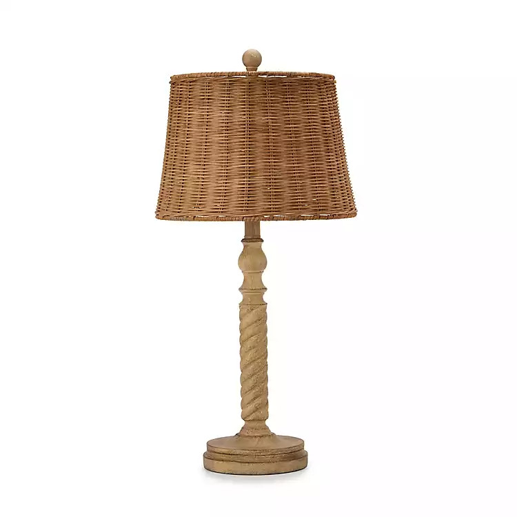 New! Twisted Rattan Shade Table Lamp | Kirklands