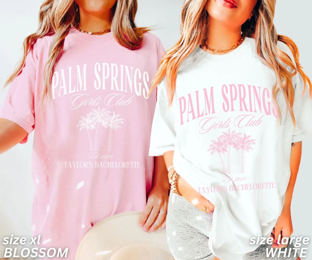 Bachelorette Party Shirts, Palm Springs Bachelorette Shirts, Custom Bachelorette Shirts, Personal... | Etsy (US)