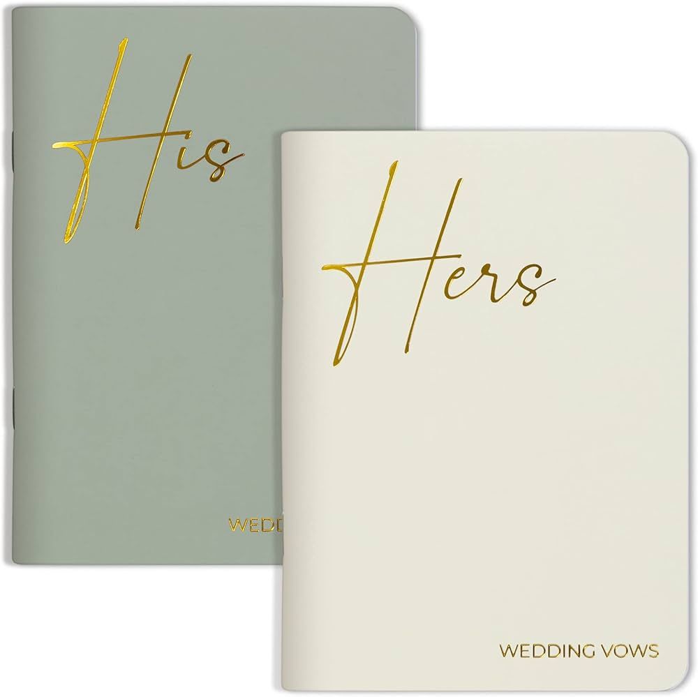 Elegant Vow Books With Gold Foil Lettering For Your Wedding - Perfectly Sized His and Hers Vow Bo... | Amazon (US)
