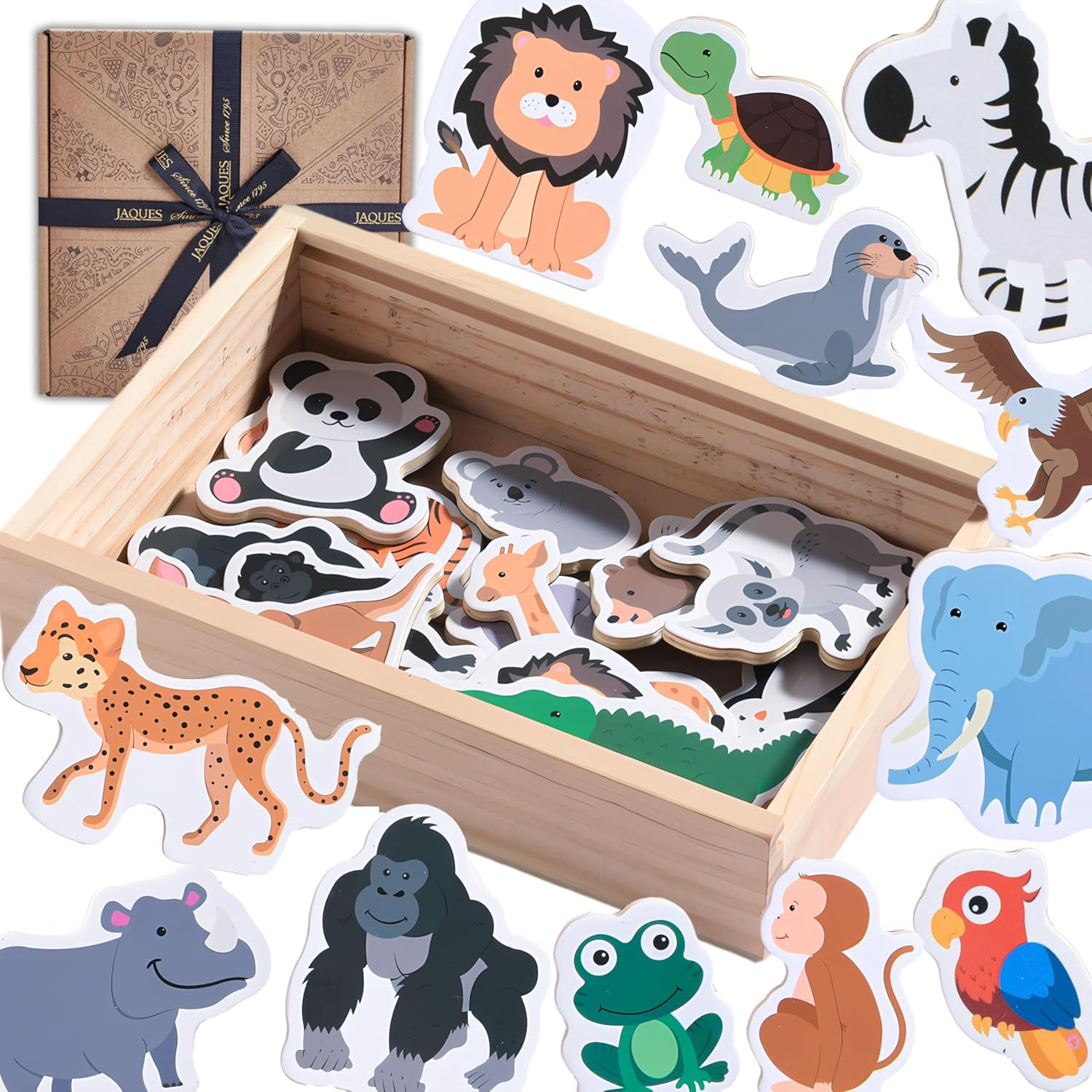 Jaques of London Animal Magnets | Animal Fridge Magnets for Kids | Set of 20 Wooden Kids Fridge M... | Amazon (UK)