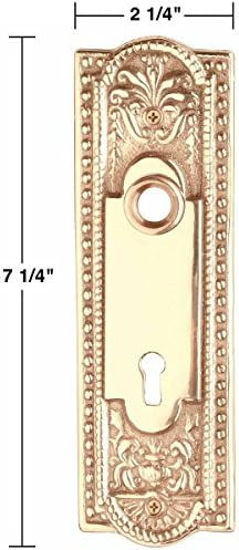 Door Escutcheon Keyhole Cover Back Plate Solid Brass 7 1/4" Long Antique Decorative Beaded Door w... | Amazon (US)