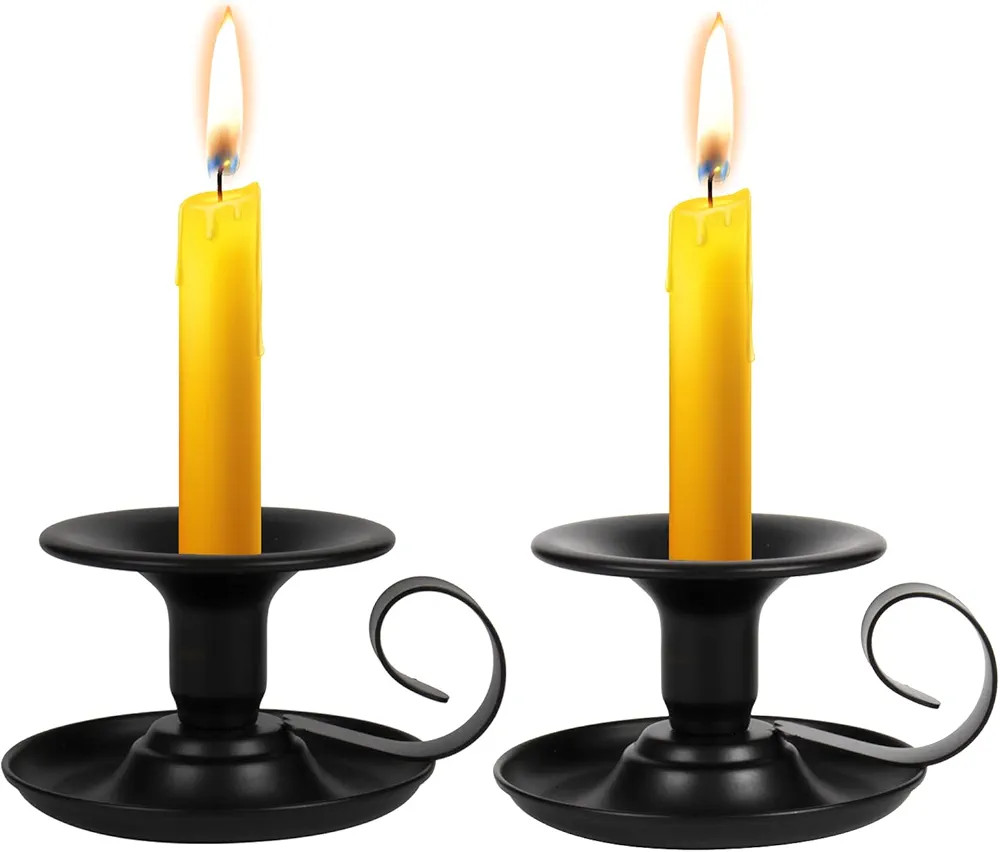 Candle Holders – 2pcs Retro Iron Taper Candlestick Holder Centerpieces for Wedding, Party, Xmas... | Amazon (US)