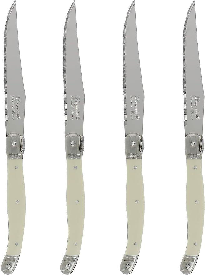 Laguiole Steak Knives, Set of 4, with Ivory Colored Handles | Amazon (US)