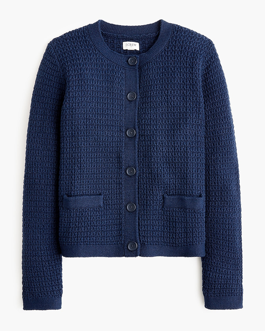 Stitched crewneck cardigan sweater | J.Crew Factory