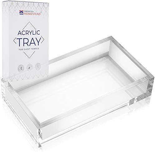AH AMERICAN HOMESTEAD Acrylic Bathroom Hand Towel Tray, Paper Guest Towel Holder, Vanity Tray for Ba | Amazon (US)