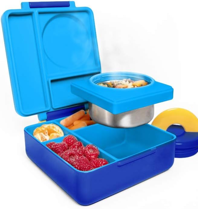 OmieBox Bento Box for Kids - Insulated Bento Lunch Box with Leak Proof Thermos Food Jar - 3 Compa... | Amazon (US)
