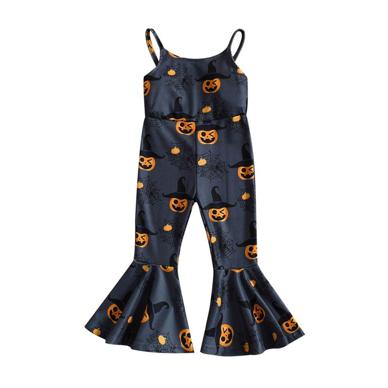 Toddler Baby Girls Sleeveless Bell Bottoms Jumpsuit Overalls Summer Outfits | Walmart (US)
