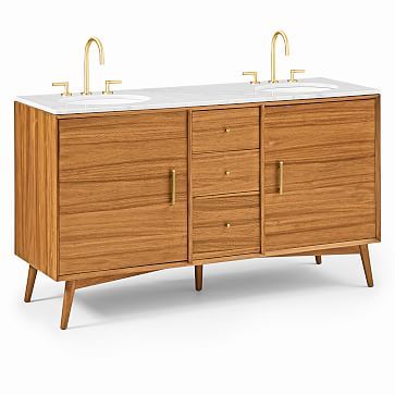 Mid-Century Double Bathroom Vanity (63") - Acorn | West Elm (US)