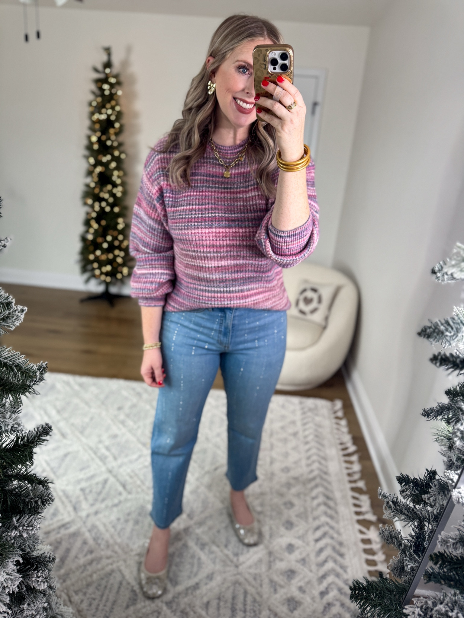 Weekend Walmart Wins try-on!
Pink sweater- medium 
Sparkly jeans 

#LTKFindsUnder50 #LTKSaleAlert #LTKSeasonal