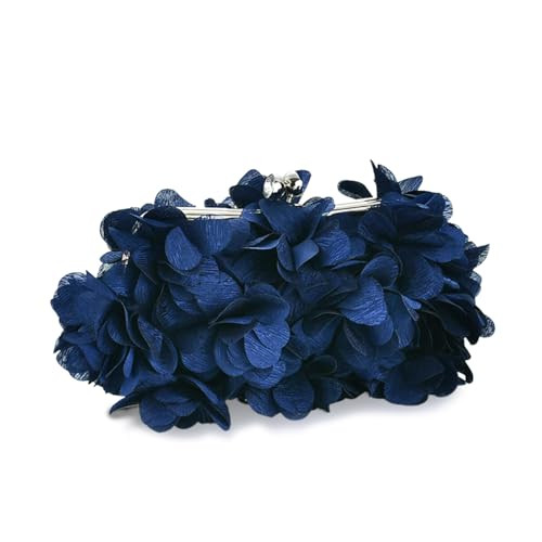 JAMBHALA Elegant Women Evening Clutch Bag, Small Floral Purse with Detachable Chain for Wedding, Party, Prom, Blue | Amazon (US)