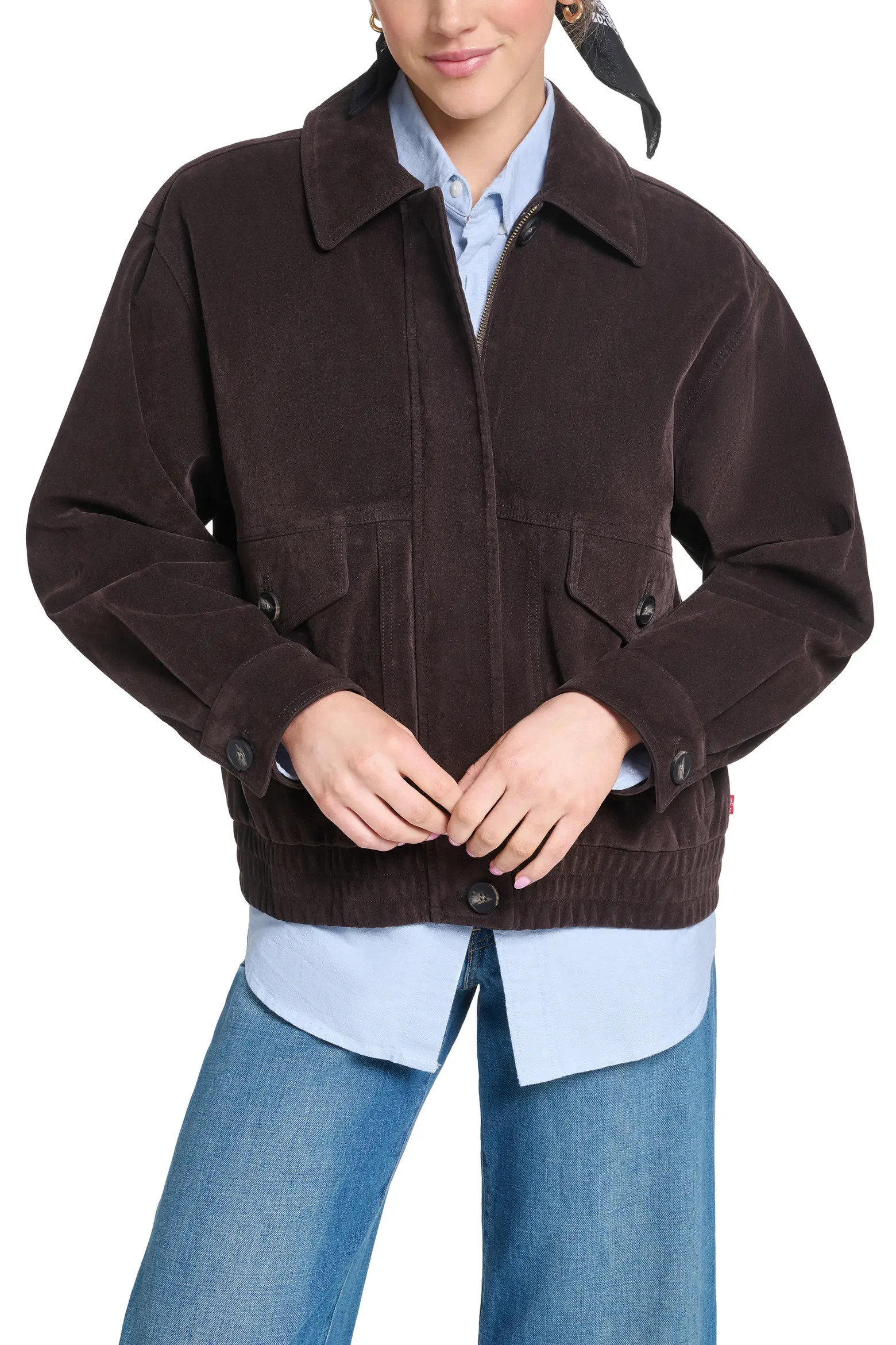 Relaxed Fit Faux Suede Dad Bomber Jacket (Women) | Nordstrom | Nordstrom