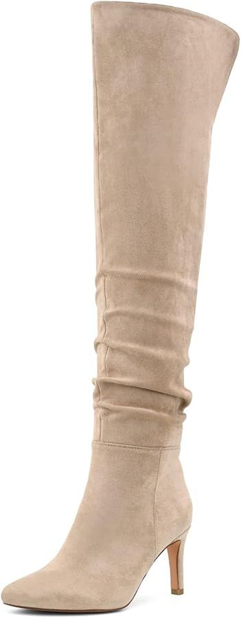 Shoe'N Tale Thigh High Boots for Women Over The Knee Stiletto Heel Pointed Toe Long Sexy Boots | Amazon (US)