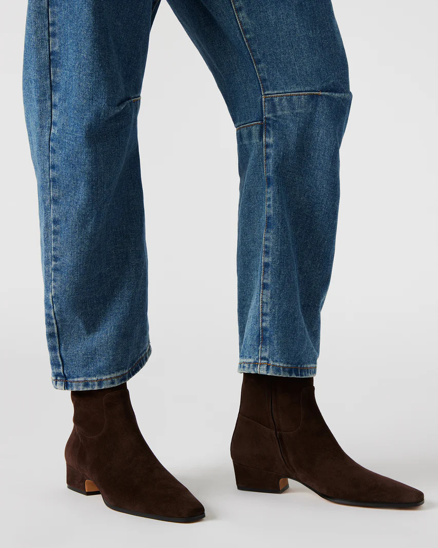 DUSTY Chocolate Brown Suede Women's Ankle Boot | Steve Madden (US)