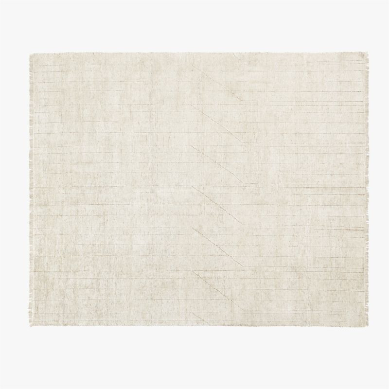 Kada Modern Handknotted Viscose White Area Rug 8'x10' + Reviews | CB2 | CB2