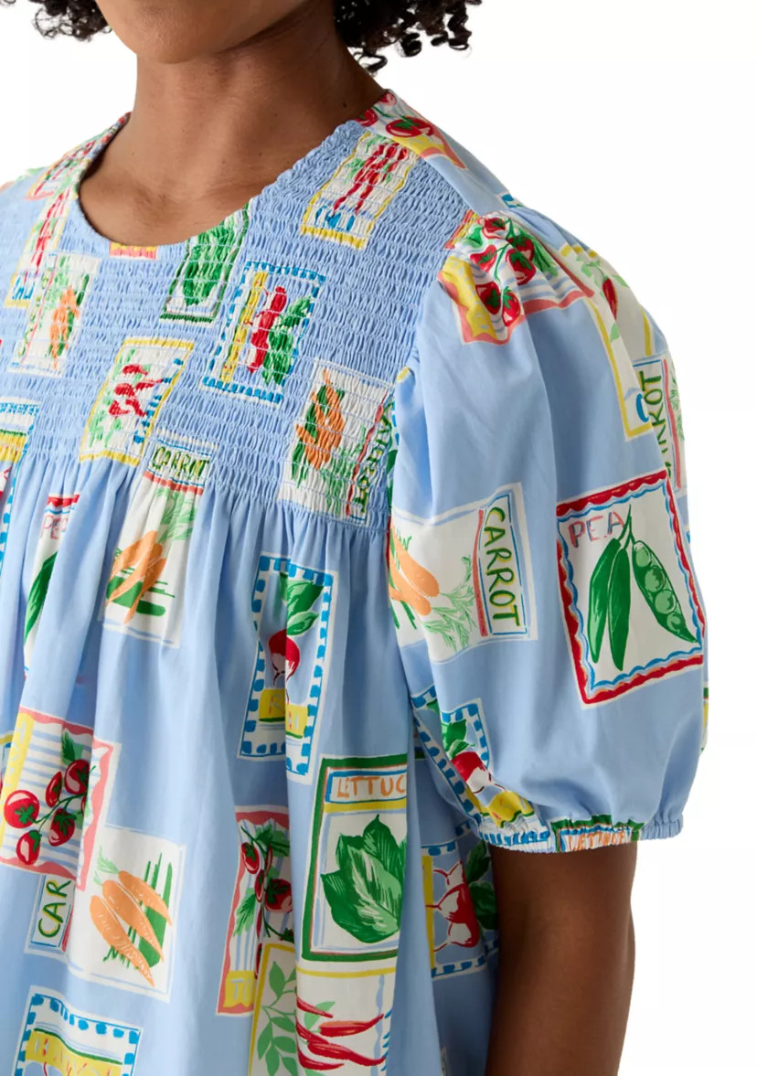 Women's Short Sleeve Smocked Printed Top | Belk