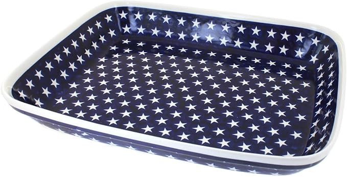 Blue Rose Polish Pottery Stars Large Rectangular Baker | Amazon (US)