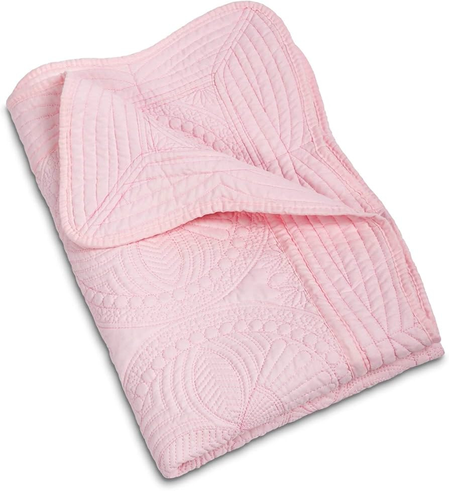 MONOBLANKS Cotton Baby Quilt Personlized Monogram Lightweight Embossed Scalloped Throw Blanket Fo... | Amazon (US)