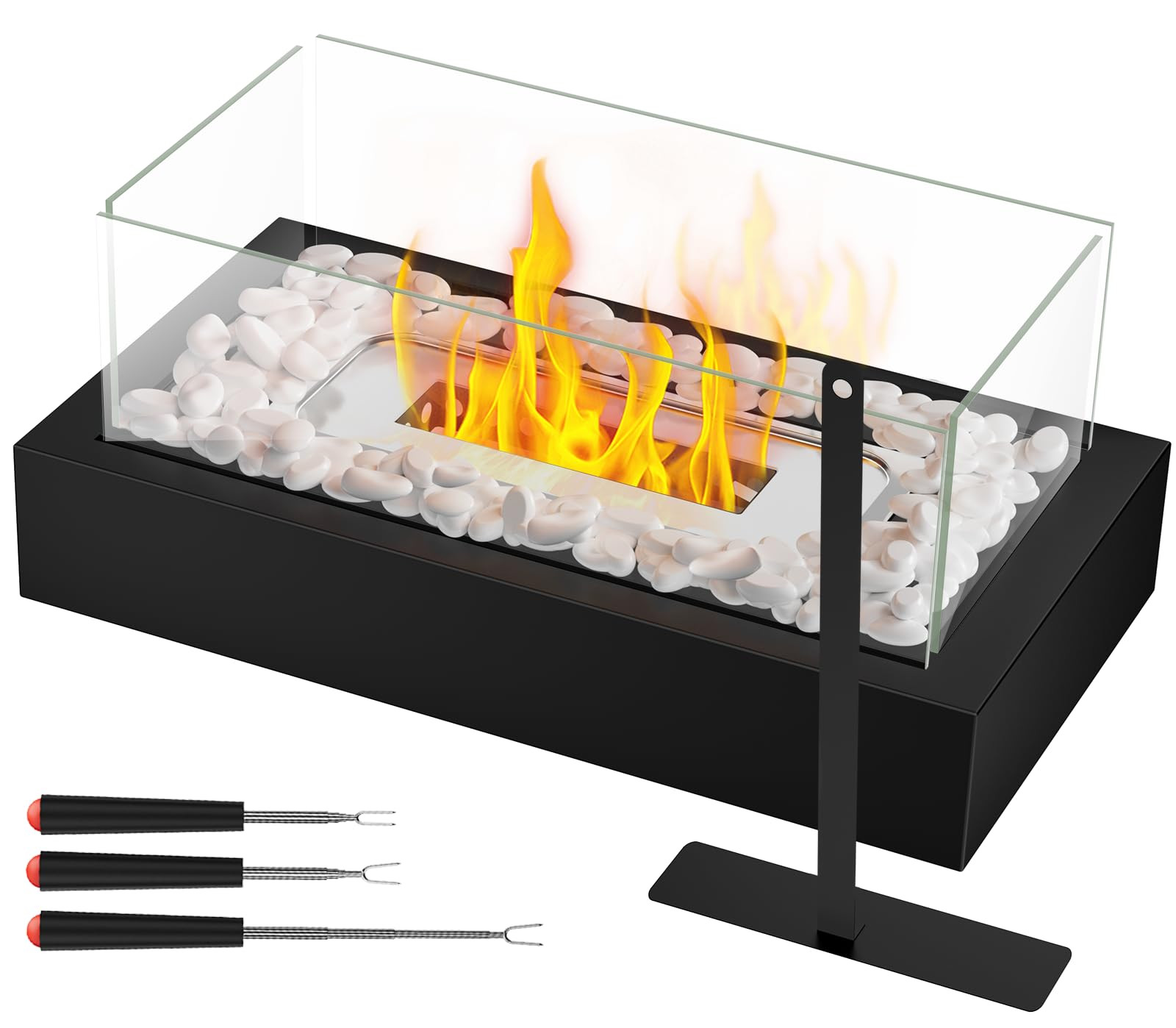 Tabletop Fire Pit, Portable Smores Maker Kit Indoor/Outdoor Mini Small Fireplace Table Top Decor ... | Amazon (US)