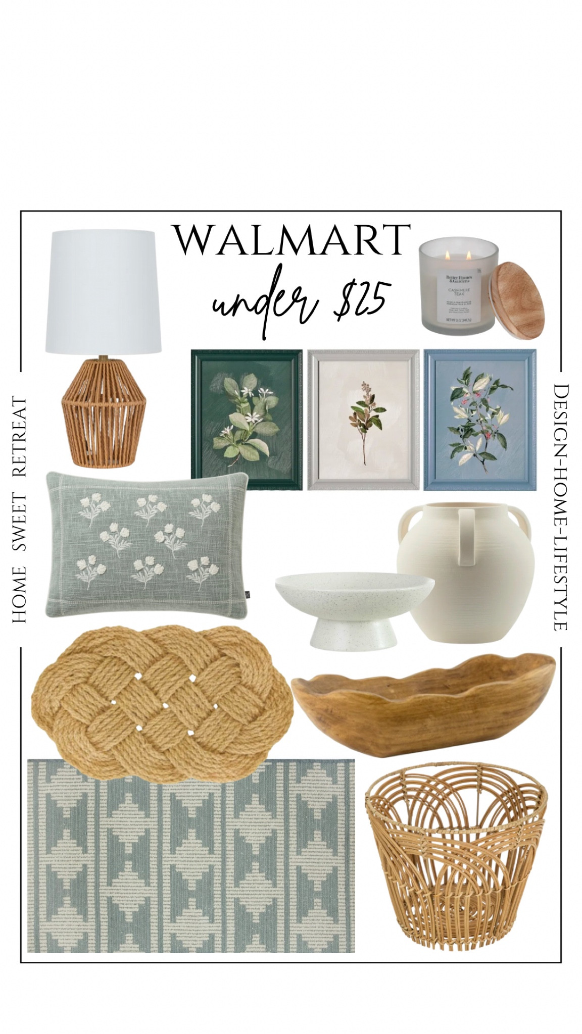 Blues and warm neutral decor pieces from Walmart all under $25!! These blue greens give me all the calm feelings 

#LTKHome