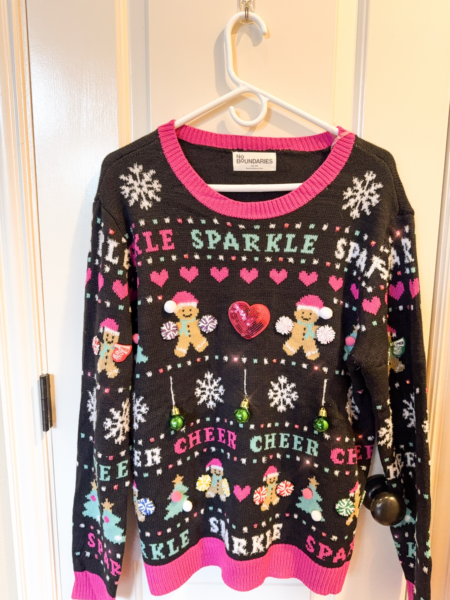 I went all out with my ugly sweater this year!  I saw this one and it said “cheer” so naturally the gingerbread snowmen needed Pom Poms.  Size up 2 sizes.  It’s definitely junior sizing. #cheercoach #cheermom #uglysweater

#LTKHoliday #LTKCyberWeek