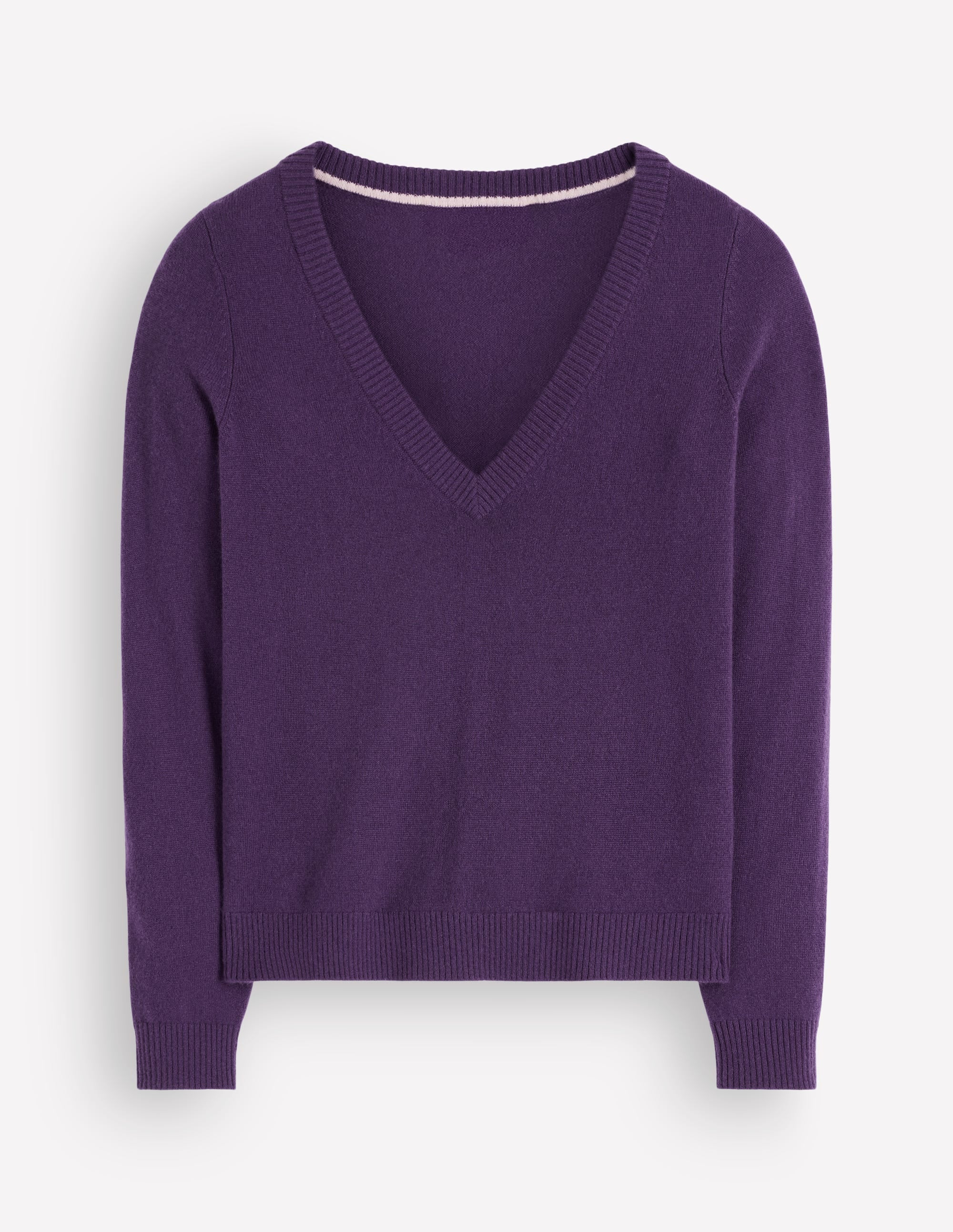 Elsie Cashmere V Neck Sweater-Deep Grape | Boden (US)