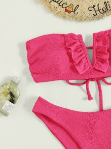 Frill Trim V Wired Bikini Swimsuit SKU: sw2204016449215447(500+ Reviews)$11.49$12.00-4%Make 4 pay... | SHEIN