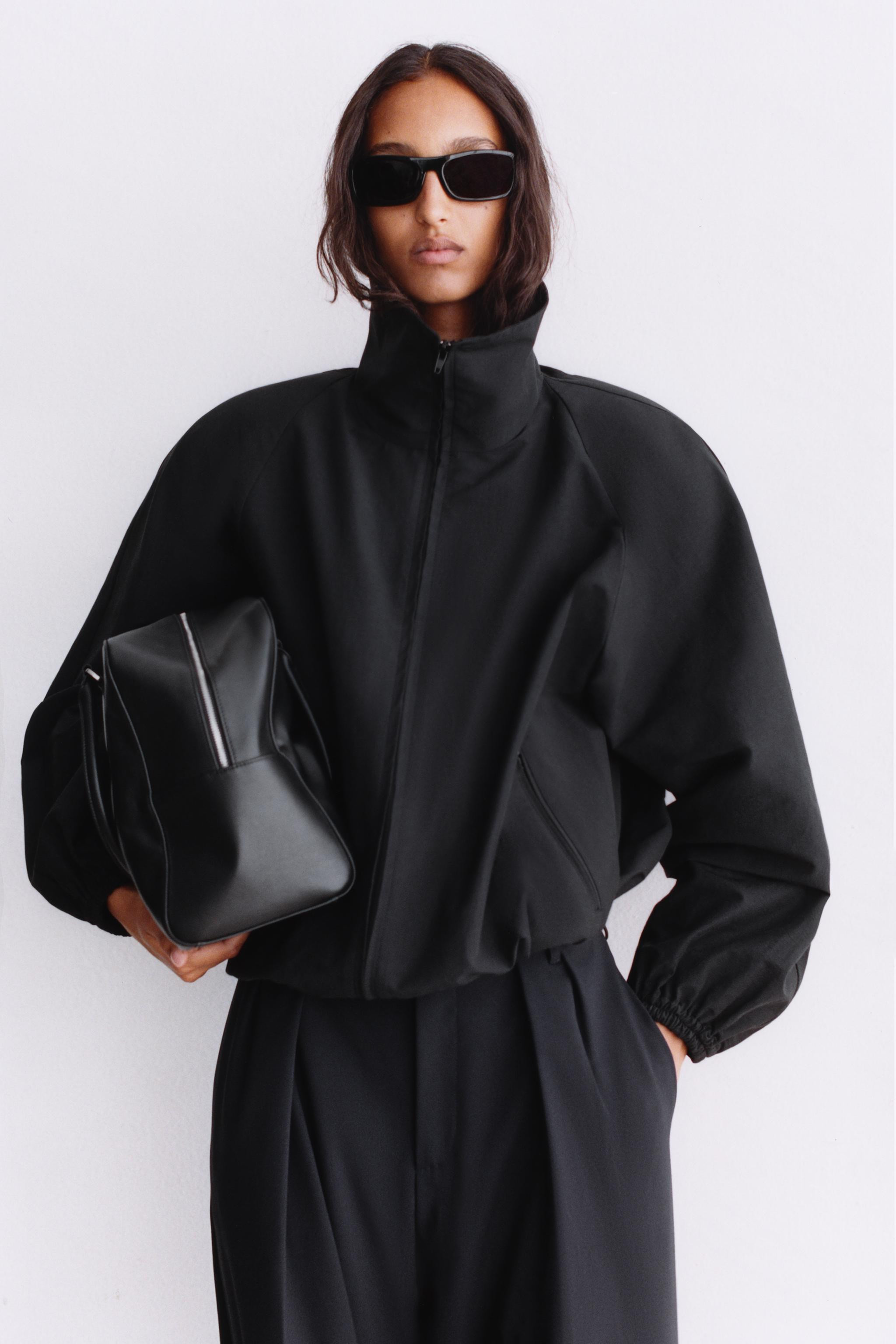 TECHNICAL FABRIC JACKET WITH SHOULDER PADS | Zara US