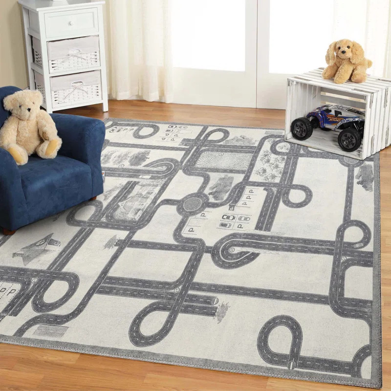 Callimont Country Road Kids Playroom Nursery Washable Indoor Area Rug | Wayfair North America
