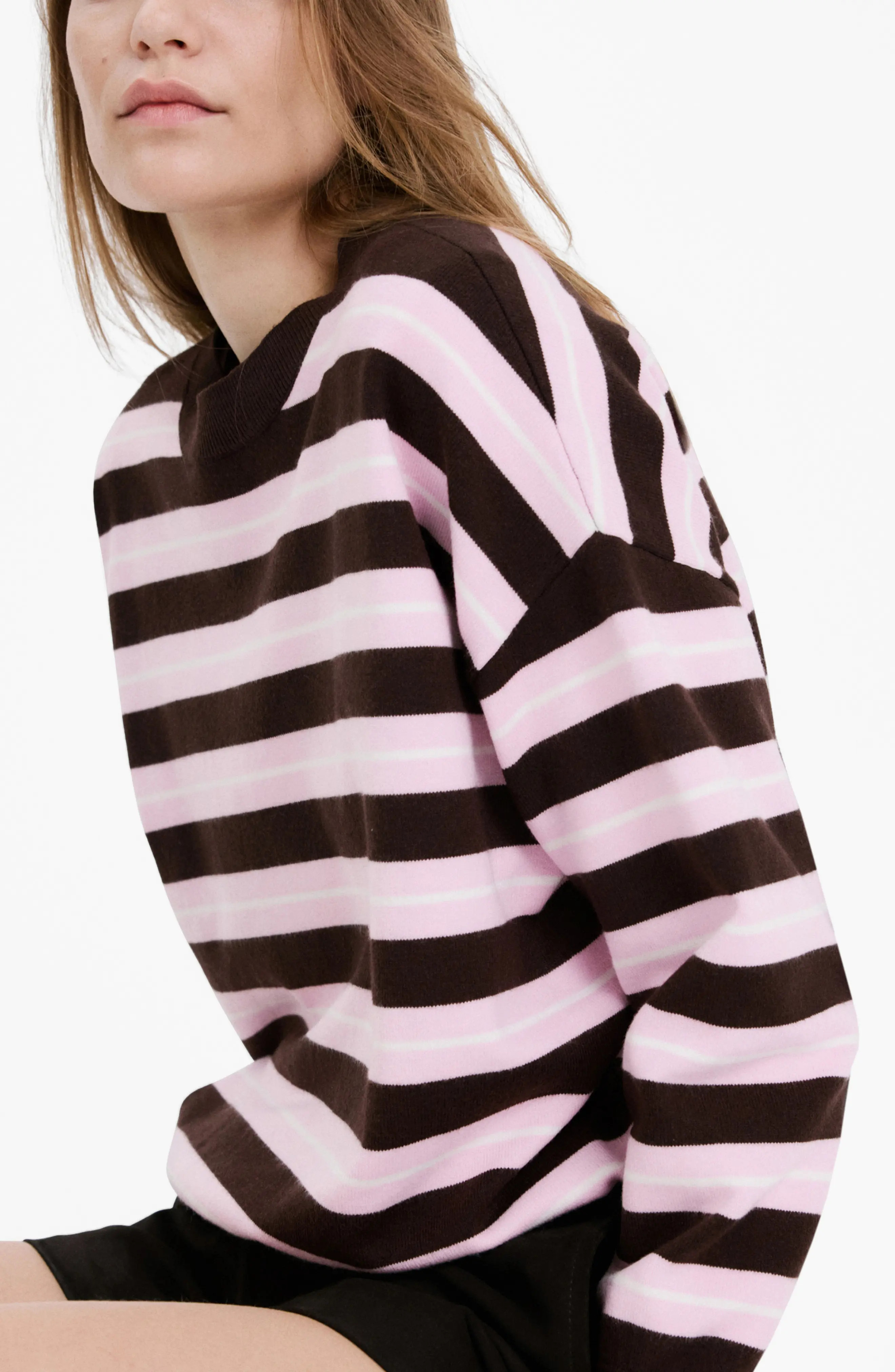 MANGO Mixed Stripe Crewneck Sweater (Women) | Nordstrom | Nordstrom