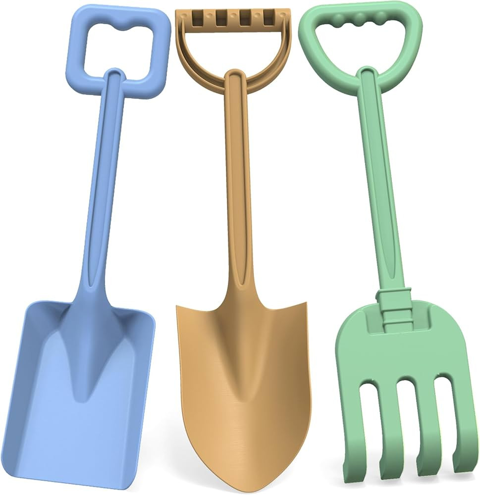 16" Beach Shovel Spade Rake Sandbox Sand Toys, Sturdy Scoop Trowel Garden Digging Planting Shovel... | Amazon (US)