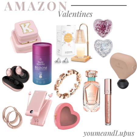 Amazon valentines days gift ideas for her, Tiffany perfume, heart cold eye patches, heart ring, lip gloss, messager, heart shaped keep bag, jewelry box, shower steamers, wireless earbuds, earrings, candle warmer lamp, YoumeandLupus 

#LTKbeauty #LTKSeasonal #LTKGiftGuide