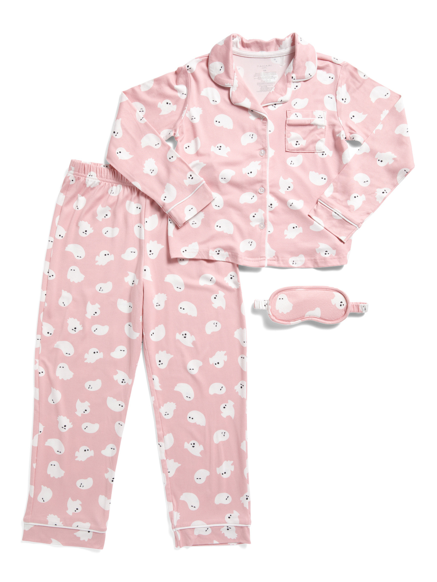 Girls 2pc Ghost Print Coat Front Pajama Top And Pants Set | Clothing | Marshalls | Marshalls
