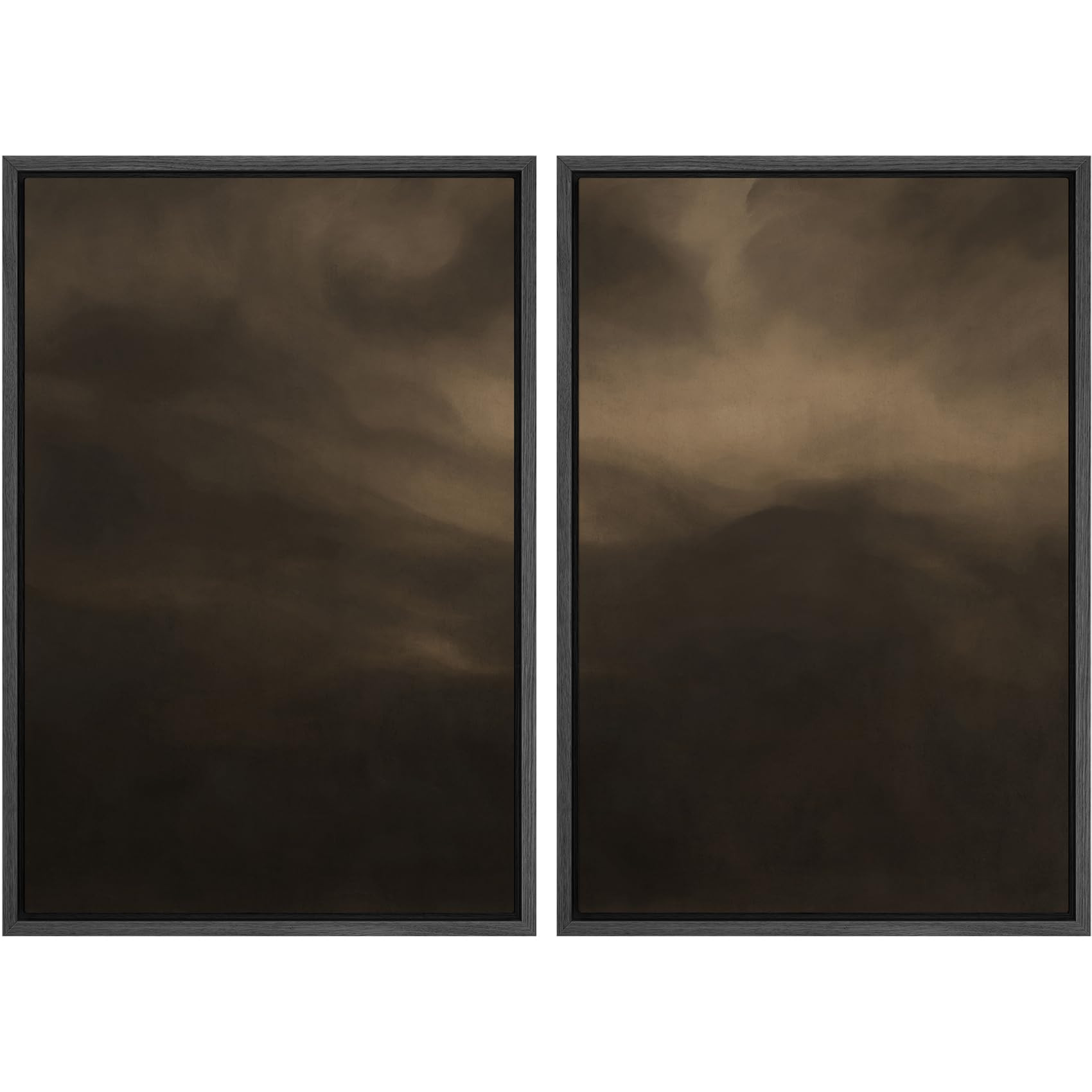 SIGNFORD Framed Canvas Print Wall Art Set Moody Misty Landscape Soft Brown and Gray Hues Illustra... | Amazon (US)